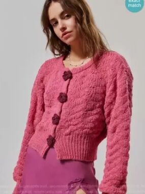 Kimichi Blue Blossom Knit Cardigan